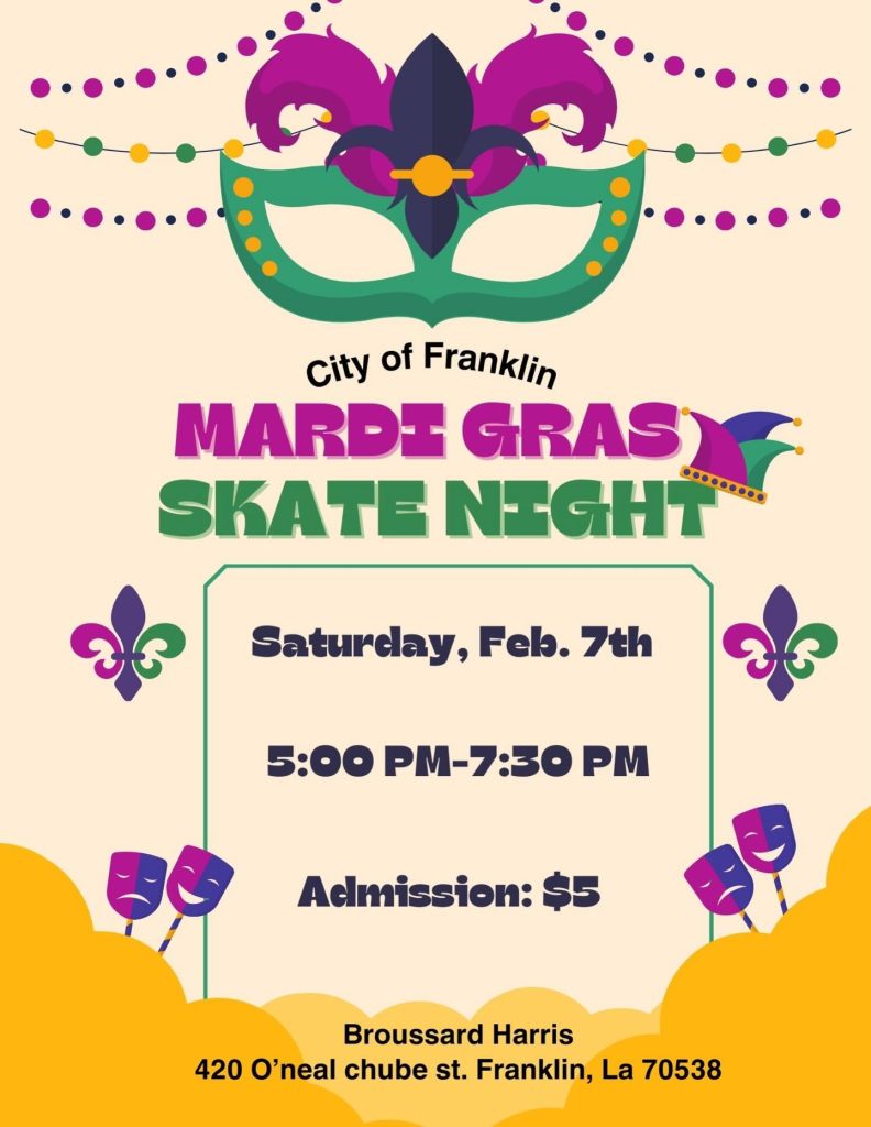 Mardi Gras Skate Night, cajun coast