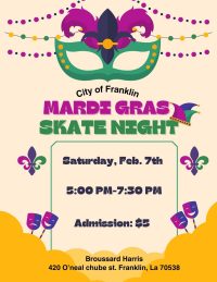 Mardi Gras Skate Night, cajun coast