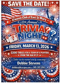 12th annual Trivia Night Cajun Coast Visitors