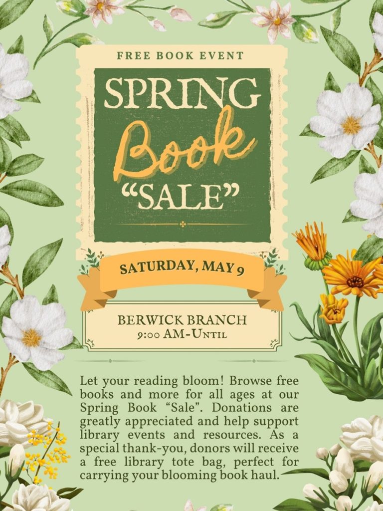 Berwick Branch Library Spring Book Sale cajun coast