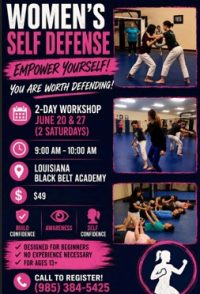 Womens Self Defense cajun coast