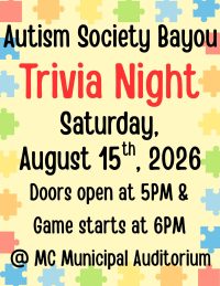 Autism Society Bayou Trivia Night, cajun coast