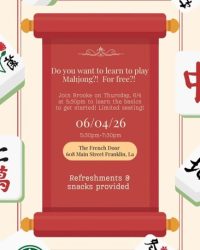Learn Mahjong at The French Door cajun coast