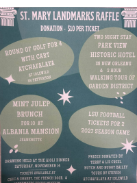 Landmark raffle, Cajun Coast